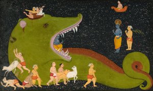 アグリスーラでのクリシュナの勝利 作： Mewar School